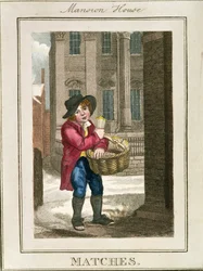 Matches, Mansion House, från "Cries of London", pub. av Richard Phillips (1778-1851) 1804