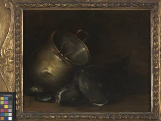 Stilleben - Brass Kettle And Catfish (olja på duk)