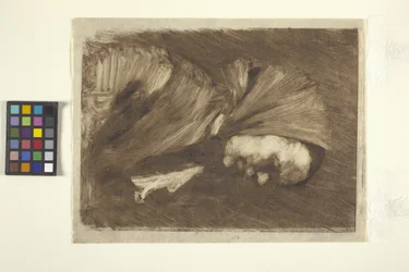 Kvinna i halsduk (monoprint)
