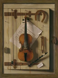 Stilleben, fiol och musik