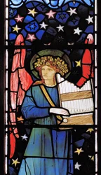 Ängelmusiker, 1881 (målat glas)
