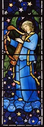 Ängelmusiker, 1881 (målat glas)