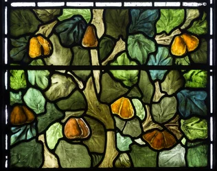 Lövdetalj, 1879 (målat glas)