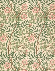 "Sweet Briar", tapetmönster, tryckt av John Henry Dearle (1860-1932), 1917