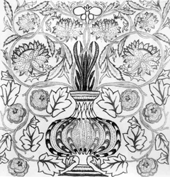 ”Blomkrukan”, broderad panel formgiven av William Morris (1834-96) och utförd av May Morris