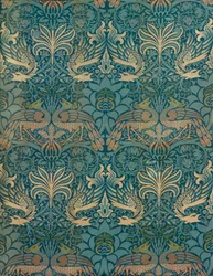 William Morris textilmönster Påfågel och drake, ca 1880