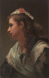 Hans första modell-Miss Russell, ca. 1873.