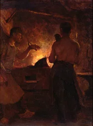 Smedjan, ca 1855 (olja på duk)