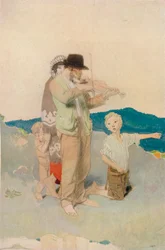 Spelmannen, Study for Central Group in the Wayside Wedding, c1923