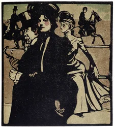 Aristocrats at the races, London - i "" Types of London", av William Nicholson (1872-1949), ed Floury