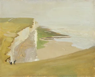 Cliffs at Rottingdean (olja på duk på kvarnbräda)