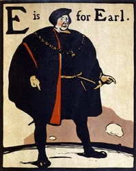 E är för Earl, illustration från "An Alphabet", publicerad av William Heinemann