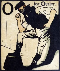 O för Ostler, illustration från "An Alphabet", publicerad av William Heinemann