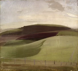 On the Downs (Wiltshire Landscape) 1924 (olja på duk)