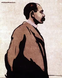 Porträtt av Rudyard Kipling - av William Nicholson (1872-1949)