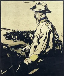 President Theodore Roosevelt, illustration från "Twelve Portraits", publicerad 1899 (handfärgat träblock)
