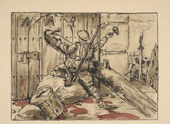 Soldat blockerar dörren till krigföring The End of War (originaltitel) Great War: Britain