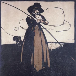 Maj månad: Flugfiske, från "An Almanac of Twelve Sports", med ord av Rudyard Kipling, först publicerad av William Heinemann