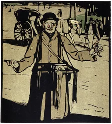 Toy Merchant, London - i "" Types of London", av William Nicholson (1872-1949), ed Floury