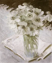Vita anemoner (olja på duk)