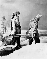 Life of the Trapper i Kanada, foto av Nottman, cirka 1890.