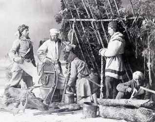 Life of the Trapper i Kanada, foto av Nottman, cirka 1890.