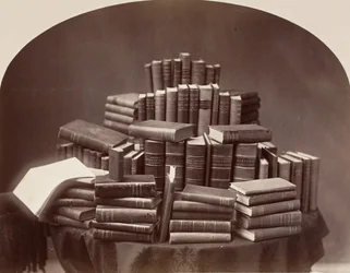 Stilleben med böcker, 1870-80-tal.