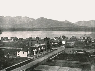 Hamnen, Vancouver, Kanada, 1895.