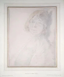 Porträtt av Mrs Hone (penna och akvarell på papper)