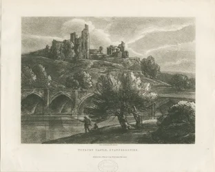 Tutbury Castle - South View: zincograph, nd [c 1811]