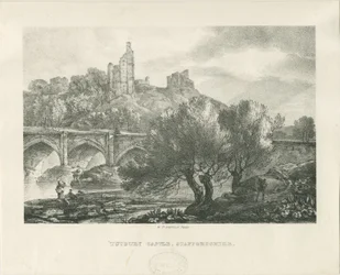 Tutbury Castle - South View: zinkograf och [tidigt 1800-tal]