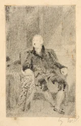 Sittande man i 1700-talsdräkt