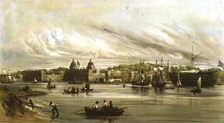 Greenwich and the Dreadnought (litho)