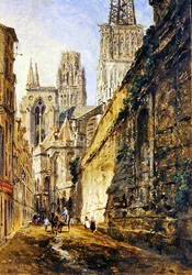 Rouens katedral, ca 1860 (olja på papper ombord)