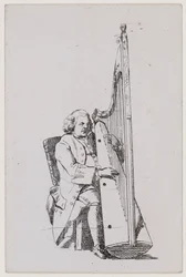 John Parry spelar harpa, c1760-1780.