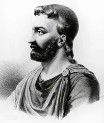 Porträtt av Aulus Cornelius Celsus (25 f.Kr.-50 e.Kr.), latinsk författare, romersk encyklopedist och läkare, gravyr från 1800-talet