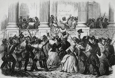 Revolution i Berlin framför William I:s palats, mars 1848, Tyskland