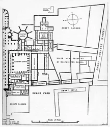 Plan över Benedictine Abbey of Westminster, c1897