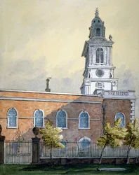 Church of St Botolph utan Bishopsgate, City of London, c1815