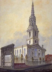 Church of St Giles in the Fields, Holborn, London, c1815.