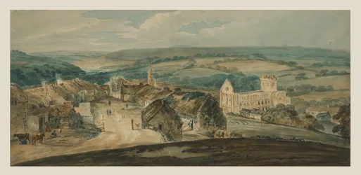 Jedburgh From A Height (akvarell på papper)