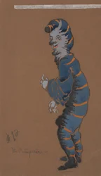 Caterpillar kostymdesign för Alice-in-Wonderland, 1915.