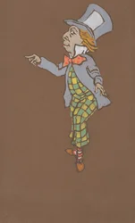 Mad Hatter kostymdesign för Alice-in-Wonderland, 1915.
