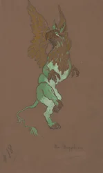 Gryphon-kostymdesignen för Alice-in-Wonderland, 1915.