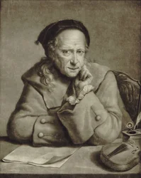 Porträtt av violinisten och kompositören Carlo Tessarini 1690-1766, ca 1760.
