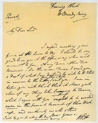 Brev från William Pitt den yngre, oktober 1790.