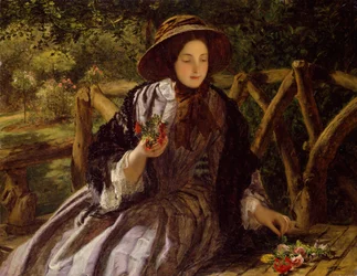 Trädgårdsblommor gör en posy, 1855-1856.