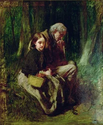 Lilla Nell och hennes farfar i skogen