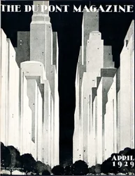 Skyskrapor, framsidan av DuPont Magazine, april 1929