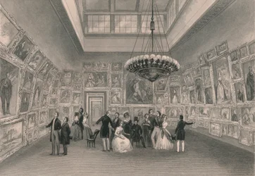 Kungliga Akademiens utställning. - Privat utsikt, c1844.
